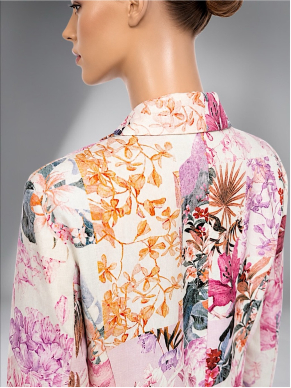 Floral Vintage-Inspired Linen Blend Blazer – Size M - Picture 7 of 10